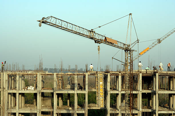 Modern construction site with innovative architecture